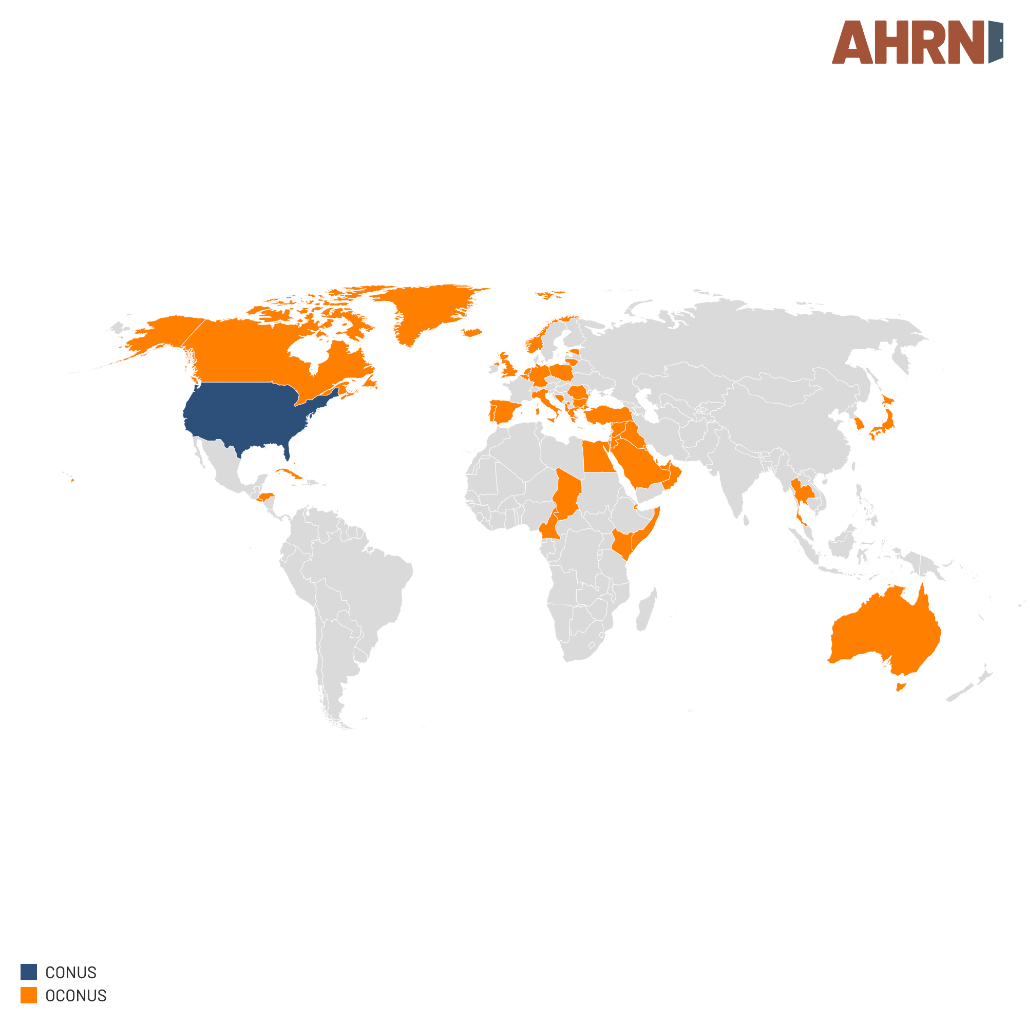 Conus Vs Oconus Differences And Allowances AHRN Us Military Bases Map